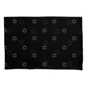 3-D Look Silver Star of David Pillowcase