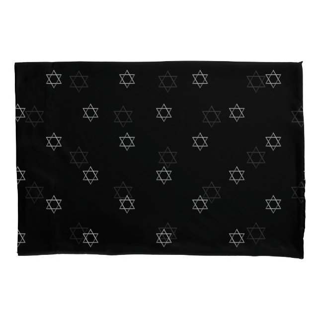3-D Look Silver Star of David Pillowcase (Front)