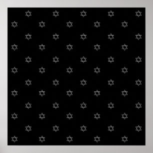 3-D Look Silver Star of David Poster