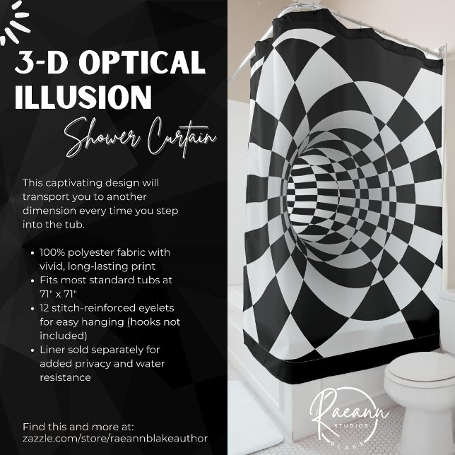 3-D Optical Illusion Shower Curtain (Creator Uploaded)
