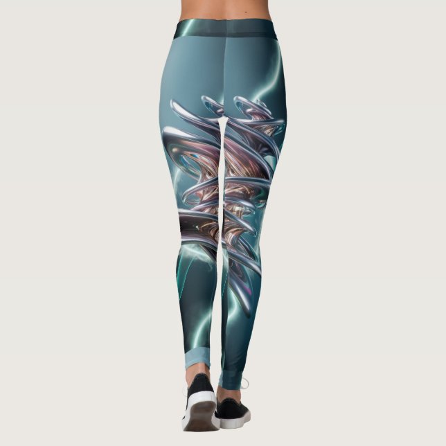 3-D Print Modern Art Leggings (Back)