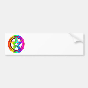 3-D  Rainbow Pentacle #5 Bumper Sticker