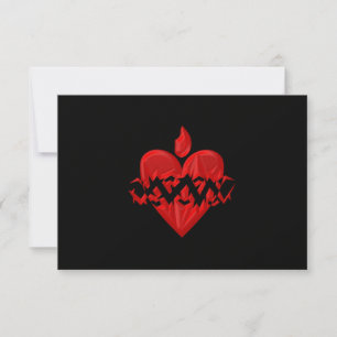 "3-D" Sacred Heart of Jesus RSVP Card