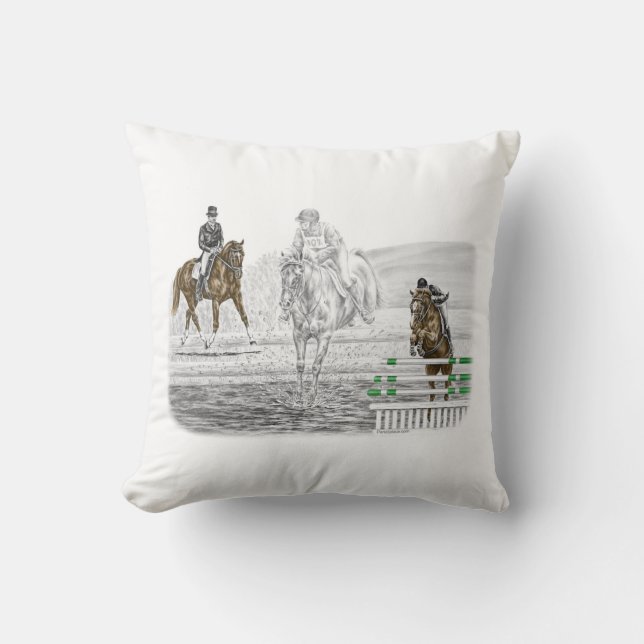 3-Day Eventing Horses Combined Training Cushion (Front)