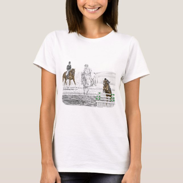 3-Day Eventing Horses Combined Training T-Shirt (Front)