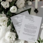3 Days Wedding Itinerary Elegant Modern Program<br><div class="desc">Make sure your guests are in the know with this elegant and modern 3 Days Wedding Itinerary. Featuring stylish script lettering and a simple yet sophisticated design, this itinerary provides a clear and organised schedule of the weekend's events. Printed on high-quality paper, this keepsake is perfect for guests to carry...</div>