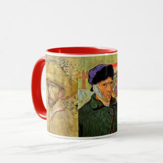 3 different Van Gogh Self Portrait Paintings Mug