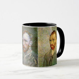 3 different Van Gogh Self Portrait Paintings Mug