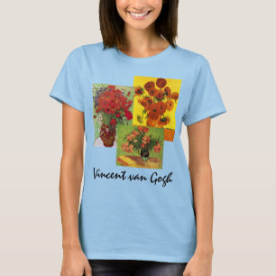 3 different van Gogh Vintage Floral Flowers Art T-Shirt