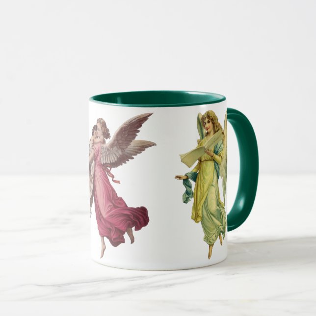 3 Different Victorian Angels, Vintage Christmas Mug (Front Right)