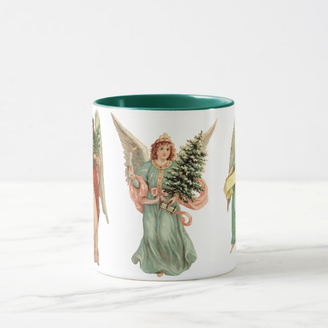 3 Different Victorian Angels, Vintage Christmas Mug (Center)
