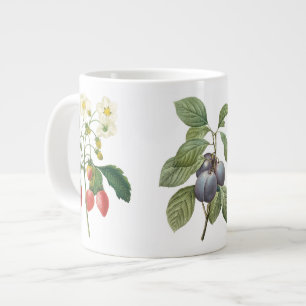 3 Different Vintage Botanical Fruit by Redoute Large Coffee Mug