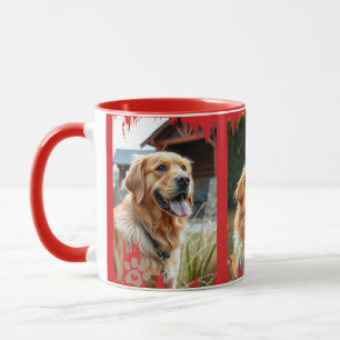 3 Dog Photos Heart Pawprints Gift Mug