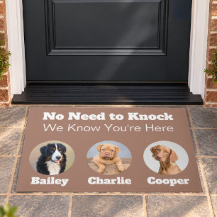 3 Dogs Photos No Need To Knock We Know You're Here Doormat