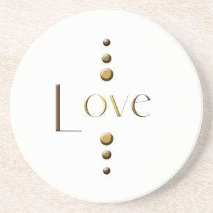 3 Dot Gold Block Love Coaster