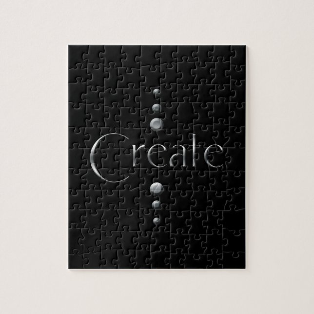 3 Dot Silver Block Create & Black Background Jigsaw Puzzle (Vertical)