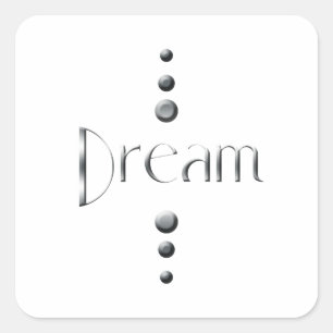 3 Dot Silver Block Dream Square Sticker