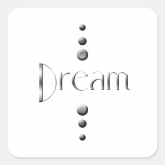 3 Dot Silver Block Dream Square Sticker