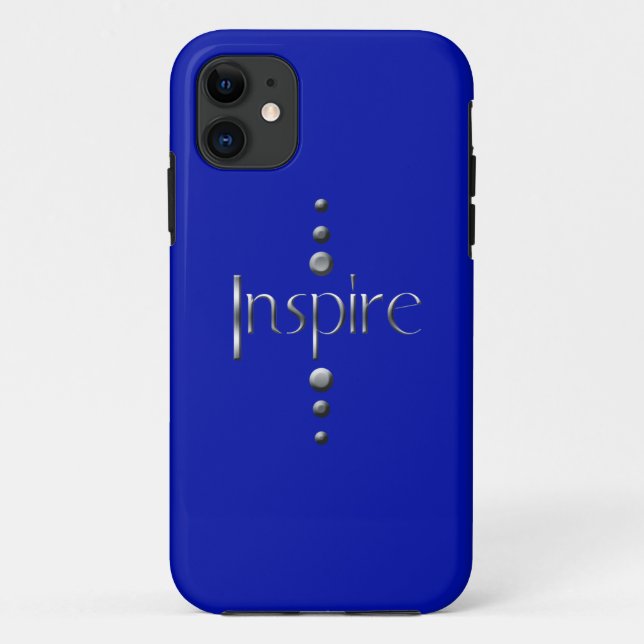 3 Dot Silver Block Inspire & Blue Background Case-Mate iPhone Case (Back)