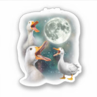 3 Ducks Howl At Moon Funny Weird Cursed Pekin Duck