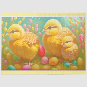 3 Easter Chicken And Eggs Collection Tissue Paper