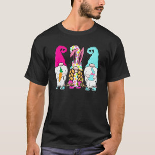 3 Easter Gnomes Pastel Spring Bunny Ears Rabbit T-Shirt