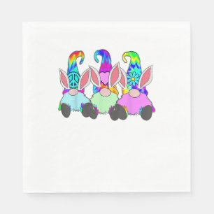3 Easter Hippie Gnomes Tie Dye Spring Bunny Ears R Napkin