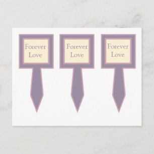 3 Elegant Purple Wedding Cup Cake Picks Postcard