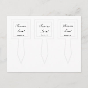 3 Elegant White/Silver Wedding Cup Cake Picks Postcard