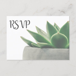 3 Entree Choice Modern Green Succulent RSVP