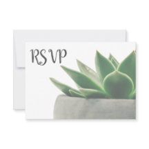 3 Entree Choice Modern Green Succulent RSVP