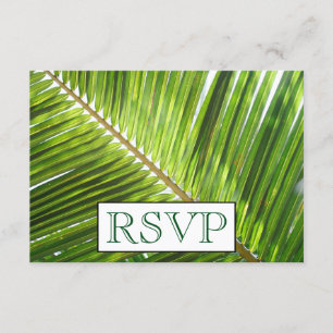 3 Entree Tropical Palm Tree Menu RSVP Wedding Card