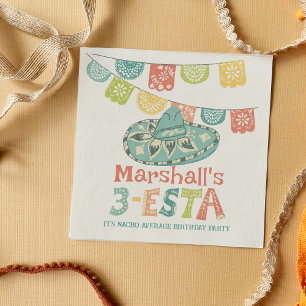 3-Esta Personalised Sombrero Birthday Party Napkin