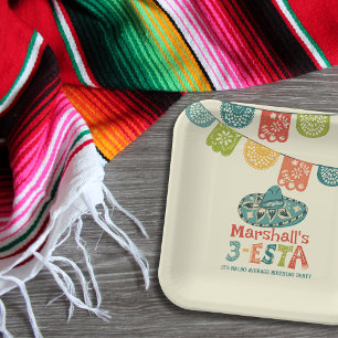 3-Esta Personalized Sombrero Birthday Party Paper Plate