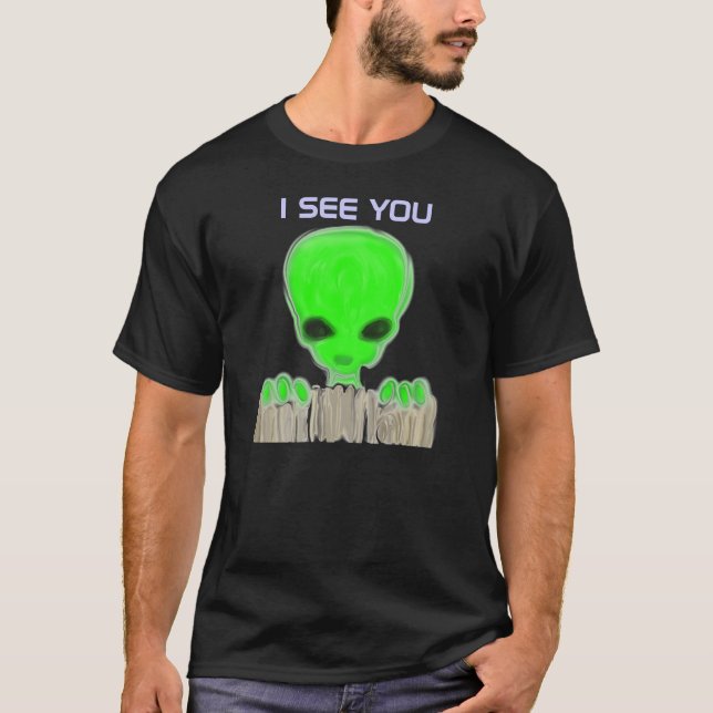 3-Eyed Alien (front & back) T-Shirt (Front)