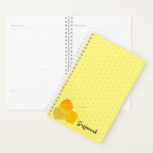 3 Fall Aspens Leaves on White Polka Dot Pattern Planner