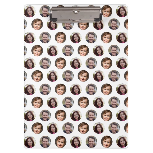 3 Family Members Photo Collage Clipboard (Front)