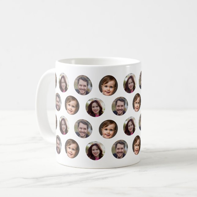 3 Family Members Photo Collage Coffee Mug (Front Left)