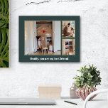 3 Family Photos Collage Green Gold Faux Canvas Print<br><div class="desc">Custom photo collage faux canvas art to personalise with 3 photographs. Personalise with unique message.</div>