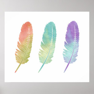 3 Feathers Poster