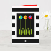 3 Fibonacci Flowers on Bold Stripes HS Grad