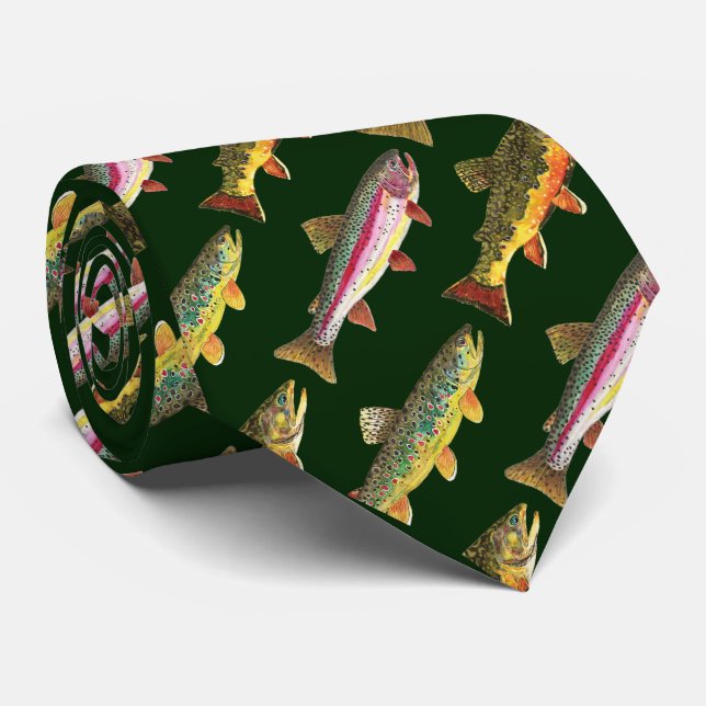 3 Fish for Trout Lovers - Brook, Rainbow, Brown Tie (Rolled)