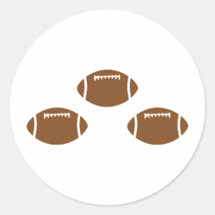 3 footballs classic round sticker