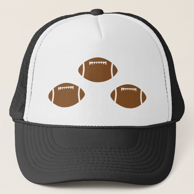 3 footballs trucker hat (Front)