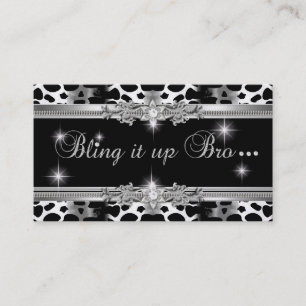 3 For Lisa Bling Black Elegant Business Card