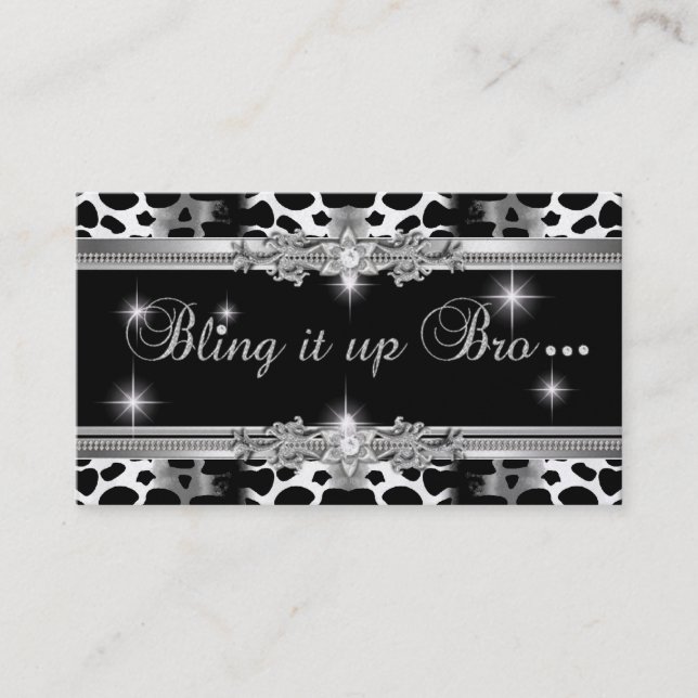 3 For Lisa Bling Black Elegant Business Card (Front)
