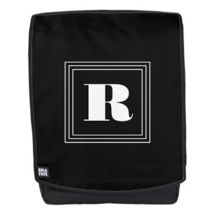 3 Frame Monogram   Black & White Backpack