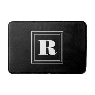 3 Frame Monogram Black & White Bath Mat