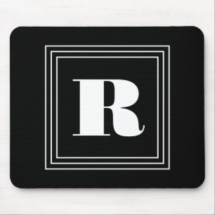 3 Frame Monogram   Black & White Mouse Pad