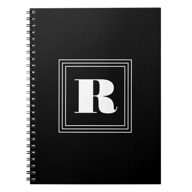 3 Frame Monogram | Black & White Notebook (Front)